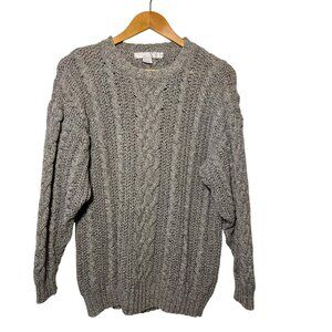 Vintage Geoffrey Beene Fisherman Thick Knit England Sweater Preppy Equestrian M
